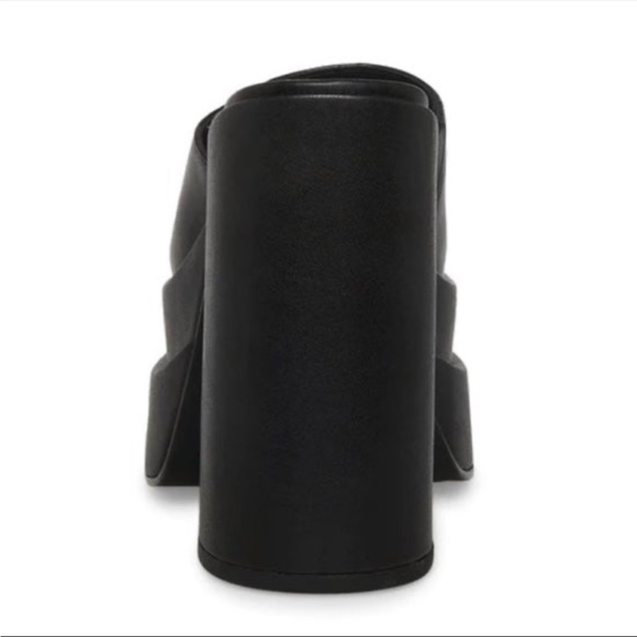 Steve Madden Cagey Black Slip On Double Stacked Platform Heels New With Box - Picture 5 of 6